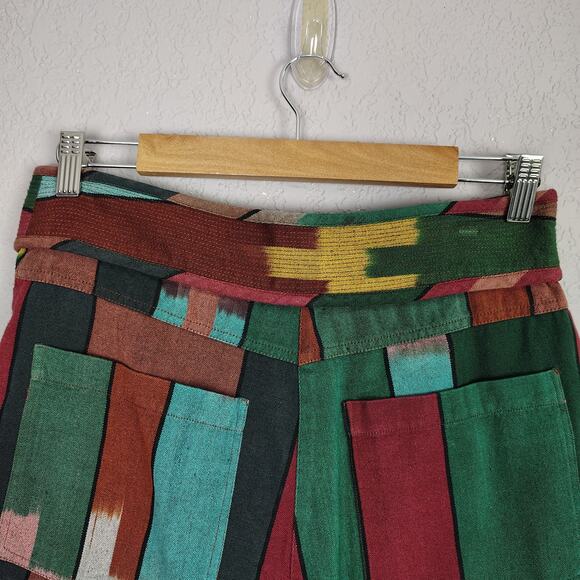 ULLA JOHNSON Marjani in Souk Pleated Striped Cotton Shorts Size 6 - Picture 13 of 15